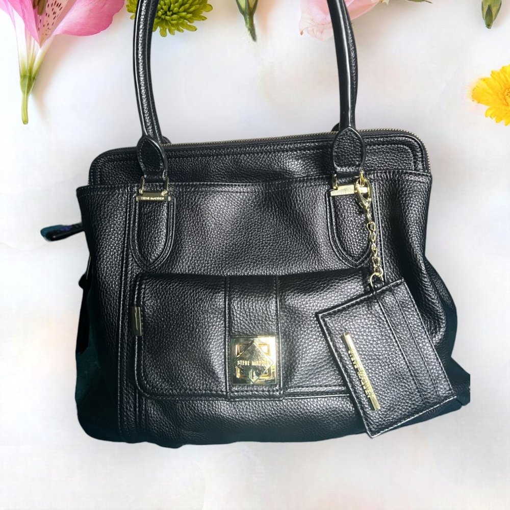 New set - Steve Madden faux leather tote bag and mirror - NWOT